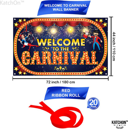 KatchOn, Welcome to The Carnival Banner - XtraLarge, 72x44 Inch, Carnival Decorations | Carnival Backdrop for Birthday Party | Carnival Theme Party Decorations for Event | Carnival Party Decorations