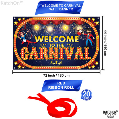 KatchOn, Welcome to The Carnival Banner - XtraLarge, 72x44 Inch | Carnival Games | Carnival Backdrop for Birthday Party | Circus Theme Party Decorations | Carnival Banner for Circus Decoration