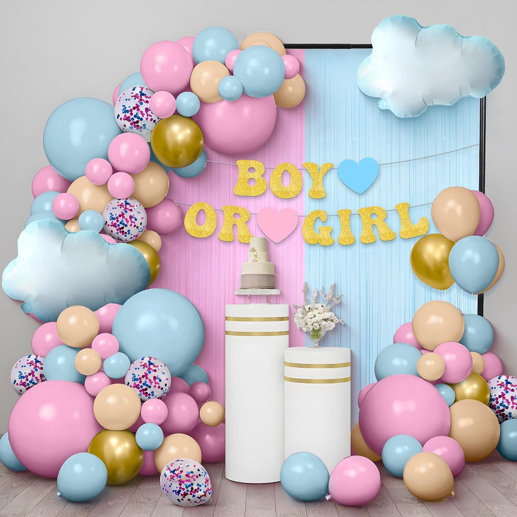 KatchOn, Gender Reveal Balloon Arch Kit - Pack of 70 | Pink and Blue Balloons,Boy or Girl Sign, Baby Balloons | Boy or Girl Gender Reveal Decorations | Baby Shower Decorations | Pink and Blue Decor