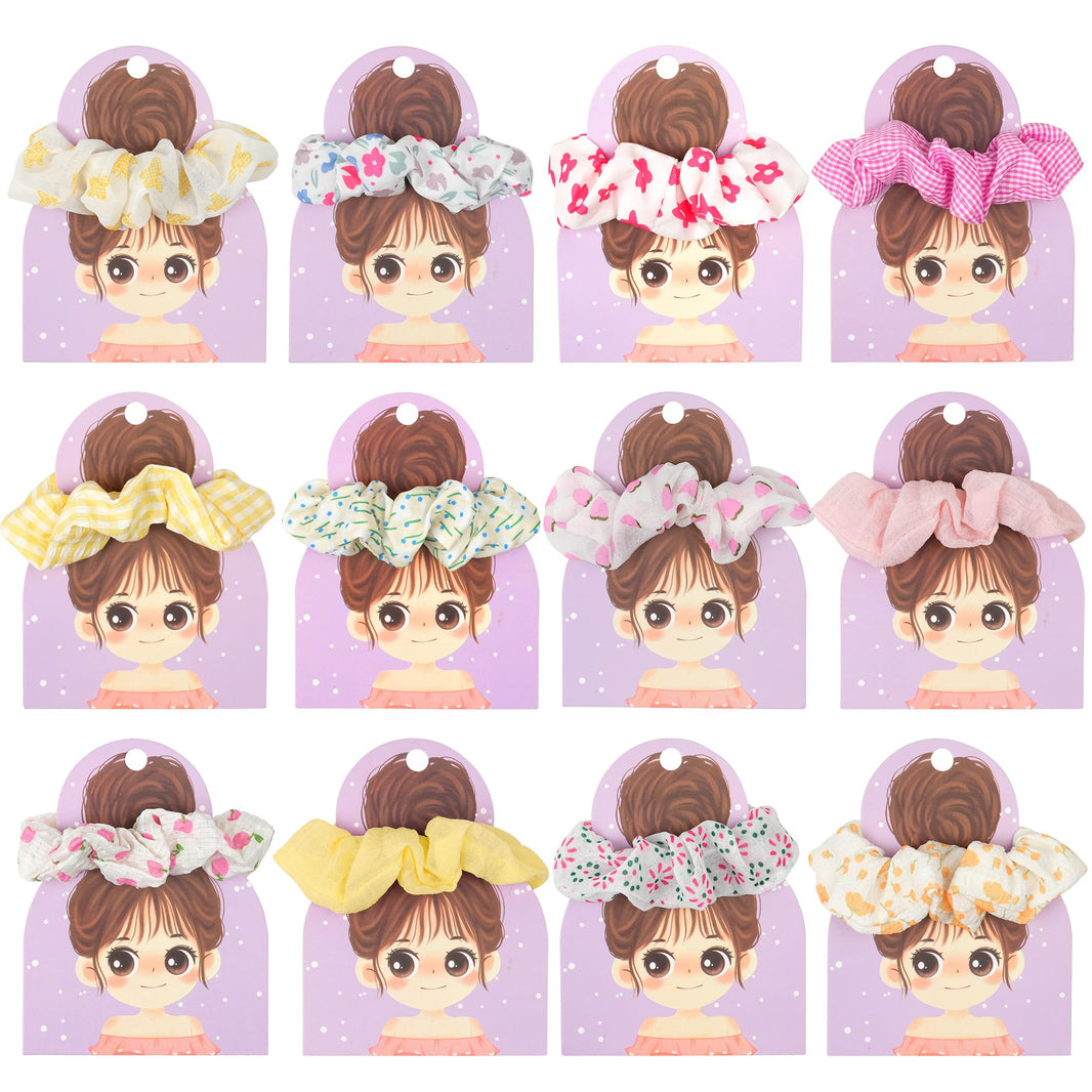 KatchOn, Multicolor Satin Hair Scrunchies  Pack of 24 | Spa Party Favors, Hair Accessories for Women and Girls | Birthday Gift for Girlfriend, Sister | Goodie Bags Stuffers, Sleepover Party Favors