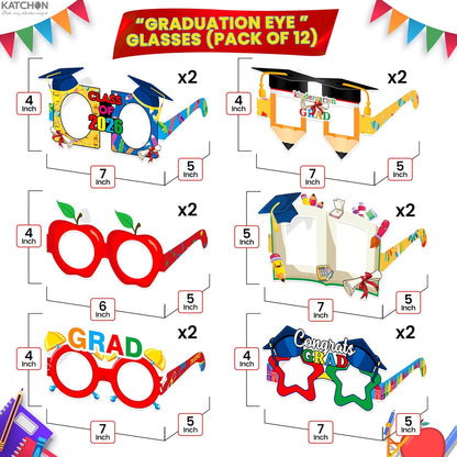 KatchOn Graduation Decorations 2026 | Graduation Glasses 2026 - Pack 12 | Kindergarten Grad Party Supplies for Classroom, Graduation Props | Class Of 2026 Decorations, Preschool Graduation Decoration
