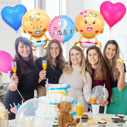 KatchOn, Baby Gender Reveal Balloons Set - 27 Inch, Pack of 5 | Baby Shower Balloon | Gender Reveal Decorations | Boy and Girl Balloons | Boy Or Girl Balloon