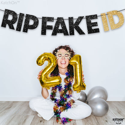 RIP Fake ID Glitter Banner
