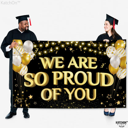 KatchOn, We Are So Proud of You Banner - XtraLarge 72x44 Inch | Graduation Backdrop, Graduation Decorations 2026 | Congratulations Banner, Congratulations Decorations | Grad Party Decorations 2026