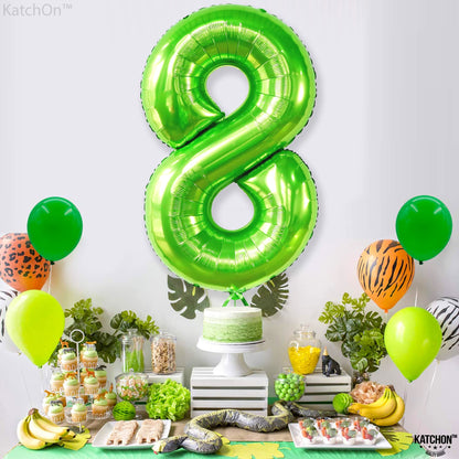 KatchOn, Light Green Number 8 Balloon - 40 Inch | Green Neon 8 balloon Number for 8th Birthday Decorations Boy | Number 8 Green Happy Birthday Balloons for 8th Anniversary Decorations