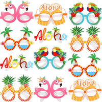 KatchOn Luau Glasses for Luau Party Decorations, Pack of 12 | Hawaiian Party Decorations, Tropical Photo Booth Props, Summer Party Favors, Luau Photo Booth Props, Aloha Party Decorations