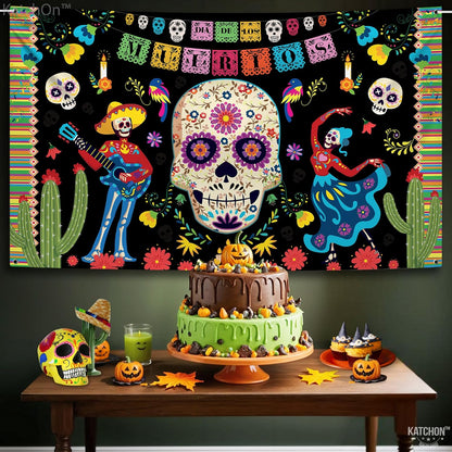 KatchOn Day of the Dead Backdrop 72x44 Inch