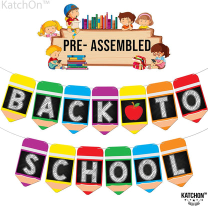 KatchOn Pre Strung Back To School Banner - 10 Feet, Classroom Decor
