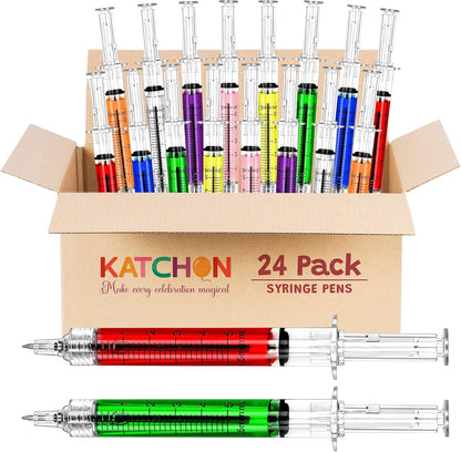 KatchOn 48Pcs Syringe Pen Multicolor Retractable Fun Nurses Week Gifts Bulk