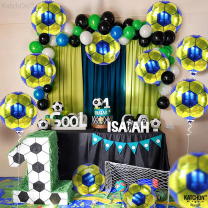 KatchOn, Yellow and Blue Soccer Balloons - 18 Inch, Pack of 10 | Soccer Birthday Party Decorations, Sports Themed Party Decorations | soccer decorations For Party With Blue and Yellow Balloons