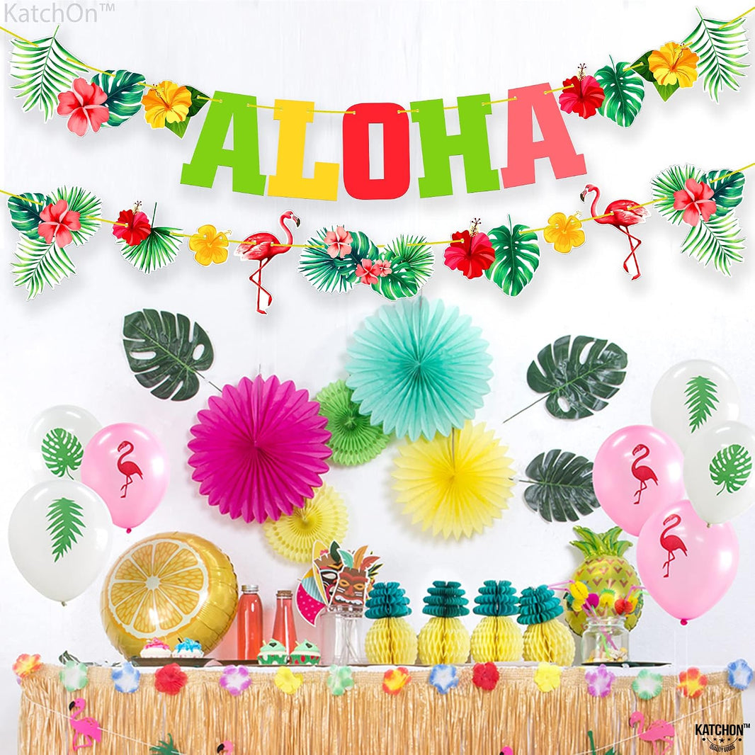 KatchOn, Aloha Banner for Hawaiian Party Decoration - 10 Feet, No DIY | Banner For Luau Party Decoration | Aloha Party Decorations | Aloha Party Banners For Beach Party, Pool Party