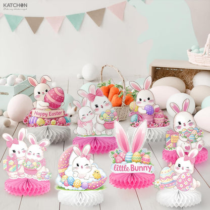 katchon easter centerpieces for tables pack of 12 bunny easter decorations for home 3d honeycomb easter table centerpieces and decorations