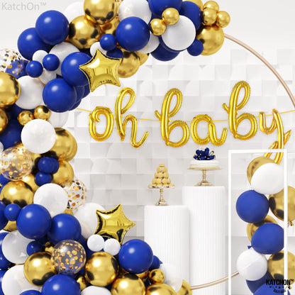 KatchOn, Gold Oh Baby Balloon Sign - 16 Inch | Oh Baby Sign for Backdrop | Baby Shower Balloons for Baby Shower Decorations | Gender Reveal Balloons, Oh baby balloons for Gender Reveal Decorations
