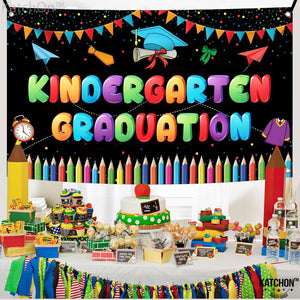 KatchOn, Kindergarten Graduation Backdrop - 72x44 Inch, Kindergarten Graduation Banner for Kindergarten Graduation Decorations 2026 | Kinder Graduation Backdrop, Graduation Decorations 2026