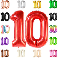 KatchOn, Giant Red 10 Balloon Number - 40 Inch | 10th Birthday Decorations | Balloons for 10 Birthday Decorations Red | Red Number 10 Balloons