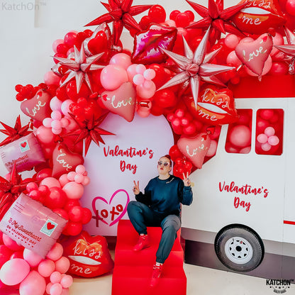 KatchOn, Red Latex Balloon Arch Kit - 18 Inch, Pack of 120 | Graduation Day Balloons | Red Birthday Decorations Balloons | 2025 Graduation Decorations