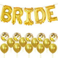 KatchOn, Bride Balloons Gold Set - 16 Inch, Pack of 19 | Bride Balloons for Bachelorette Party Decorations | Gold Bride Balloon, Latex Balloons | Bridal Shower Decorations | Bachelorette Balloons