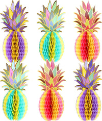 KatchOn 6 Pcs Pineapple Decor Centerpiece 12 Inch | Luau party Decorations | Hawaiian Party Decorations, Tropical Party Decorations, Summer Party Decorations, Pineapple Honeycomb Tissue Centerpieces