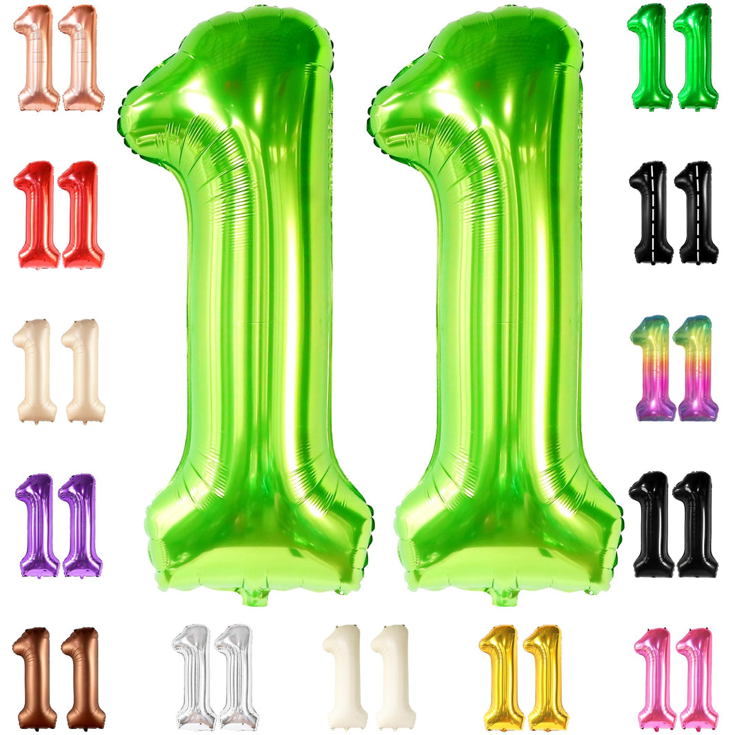KatchOn, Light Green 11 Balloon Number - Huge, 40 Inch | Neon 11 Balloon, 11 Balloons Number Birthday | 11th Birthday Decorations For Boys Green | Lime Green Balloon 11, Neon 11th Birthday Decorations