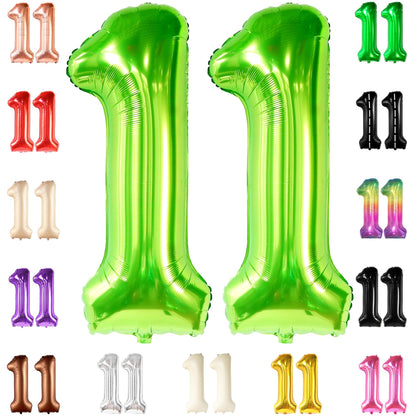 KatchOn, Light Green 11 Balloon Number - Huge, 40 Inch | Neon 11 Balloon, 11 Balloons Number Birthday | 11th Birthday Decorations For Boys Green | Lime Green Balloon 11, Neon 11th Birthday Decorations