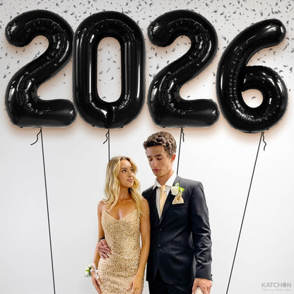 Black Graduation Decorations 2026 | Giant, 42 Inch, Foil 2026 Graduation Balloons Class of 2026 Decorations | Black 2026 Balloons Number, Graduation Party Decorations | Prom Decorations 2026, Katchon