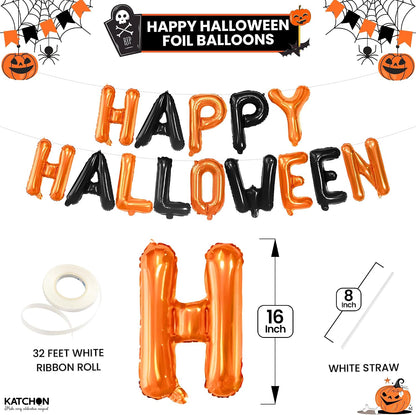 KatchOn Happy Halloween Balloons Banner, Pack of 7