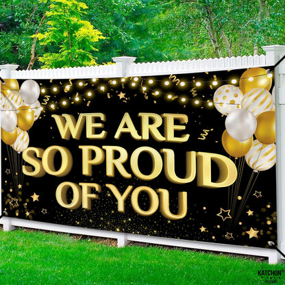 KatchOn, We Are So Proud of You Banner - XtraLarge 72x44 Inch | Graduation Backdrop, Graduation Decorations 2026 | Congratulations Banner, Congratulations Decorations | Grad Party Decorations 2026