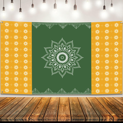 KatchOn, Xtralarge Indian Traditional Backdrop - 7.5X5 Feet | Navratri Decoration, Durga Puja & Diwali decorations For Home | Indian Photo Backdrop for Wedding, House Warming Decor, Happy Diwali