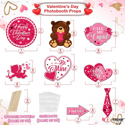 KatchOn, Pink Valentines Day Photo Props - Huge, Pack of 35 | Valentines Photo Booth Props for Valentines Day Decorations | Valentines Photo Props, Valentine Decorations | Galentines Day Decoration