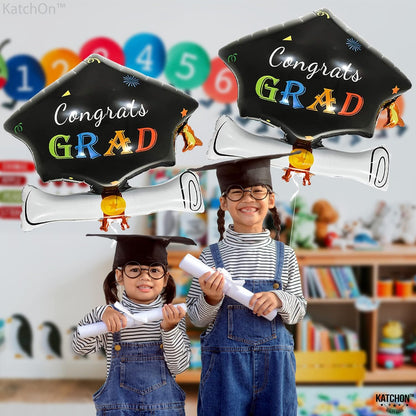 Graduation Balloons Class of 2026 - Big 24 Inch, Graduation Decorations 2026 | Graduations Cap Balloons, Graduation Hat Balloons, Graduation Party Decorations 2026 | Congrats Grad Balloons, KatchOn