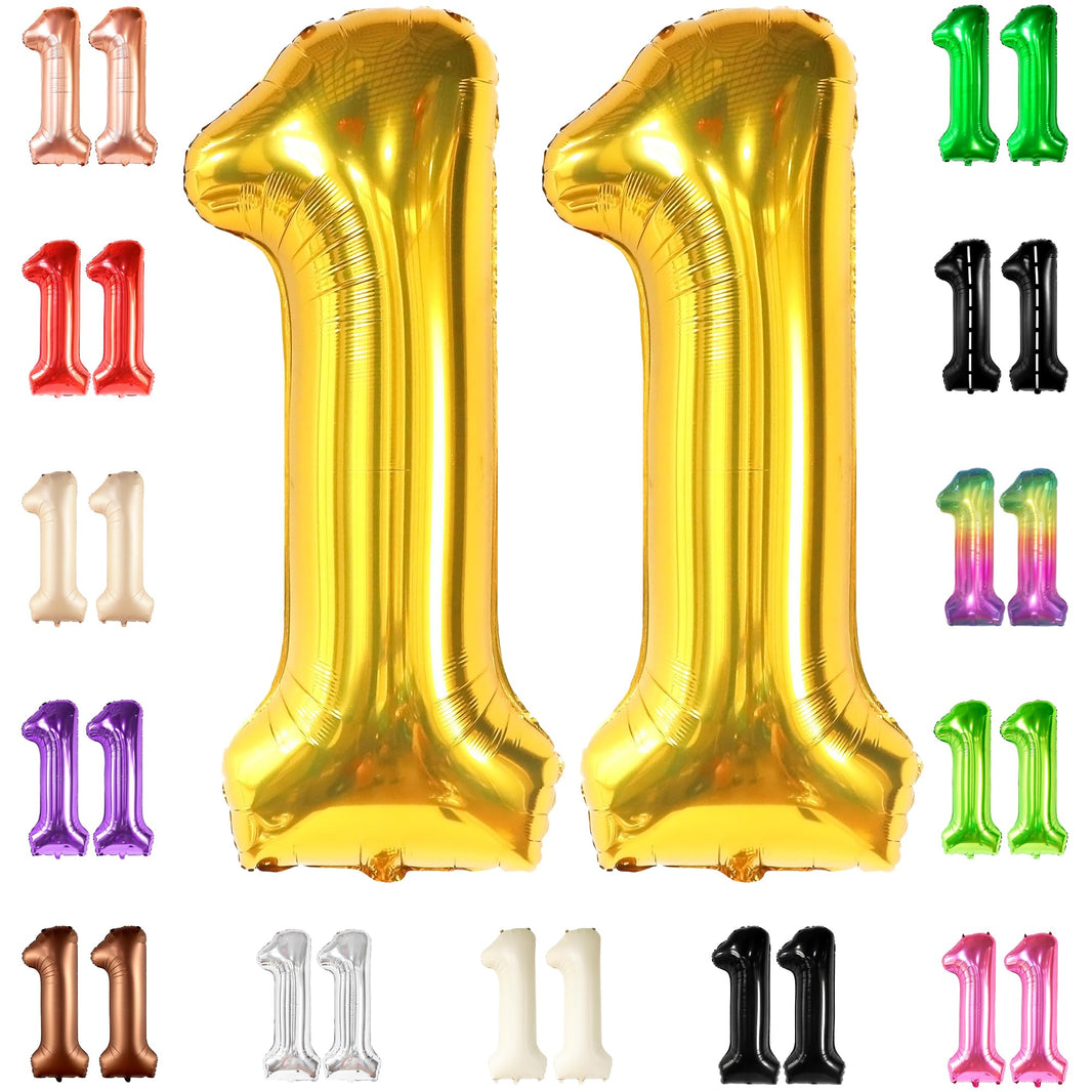 KatchOn, Giant Gold 11 Number Balloons - 40 Inch | Mylar Foil Balloon For 11th Happy Birthday Decorations | 11 Number Gold Balloon For Anniversary Decorations | Birthday Party Decoration
