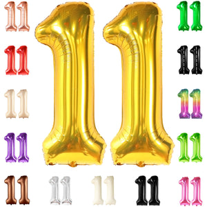 KatchOn, Giant Gold 11 Number Balloons - 40 Inch | Mylar Foil Balloon For 11th Happy Birthday Decorations | 11 Number Gold Balloon For Anniversary Decorations | Birthday Party Decoration