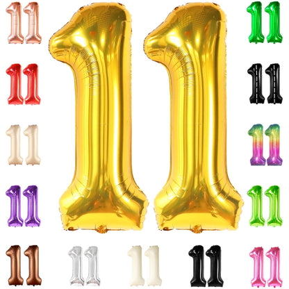 KatchOn, Giant Gold 11 Number Balloons - 40 Inch | Mylar Foil Balloon For 11th Happy Birthday Decorations | 11 Number Gold Balloon For Anniversary Decorations | Birthday Party Decoration