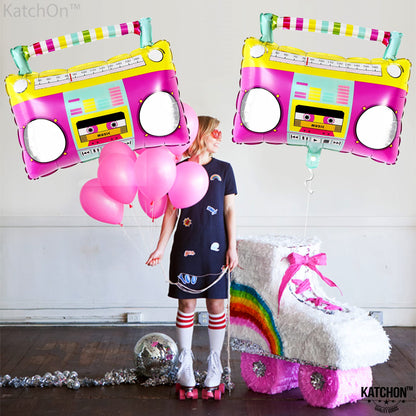 KatchOn, Large Boombox Balloon Set - 22 Inch | 90s Balloons for 90s Party Decorations, Disco Party Decorations | 80s Balloons, Boom Box Balloons for Roller Skate Party Decorations | Boombox Balloons