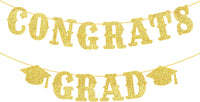 Graduation Decoration 2026 | Glitter Gold Congrats Grad Banner 2026 - No DIY, 10 Feet | Gold Congrats Grad Sign for Graduation Decorations Class of 2026, KatchOn