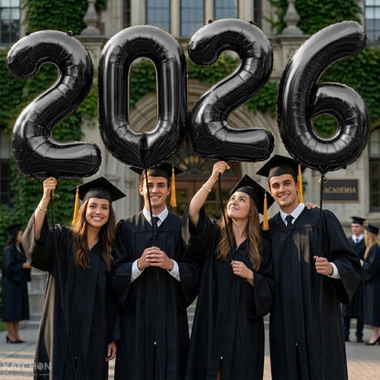 Graduation Decorations 2026 | Giant Black 2026 Balloons Number - 42 Inch, 2026 Graduation Balloons for Prom Decorations, Class of 2026 Balloons, Prom Balloon for Black, KatchOn