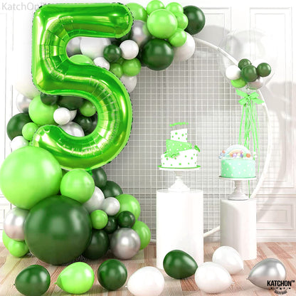 KatchOn, Light Green 5 Balloon Numbers - 40 Inch | Balloons for 5th Birthday Decorations for Boys | 5th Birthday Balloons | Dinosaur Party Decoration | Number Balloons for Anniversary Decorations