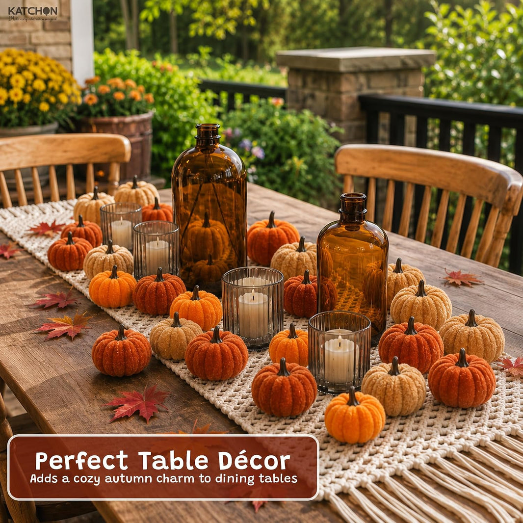 KatchOn, 12Pcs Artificial Pumpkin Decor for Fall, Autumn Decorations