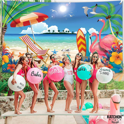 KatchOn XtraLarge Beach Photo Backdrop - 72x44 Inch Beach Party Decorations | Summer Backdrop| luau Party Decorations, Summer Party Decorations, Hawaiian Party Decorations
