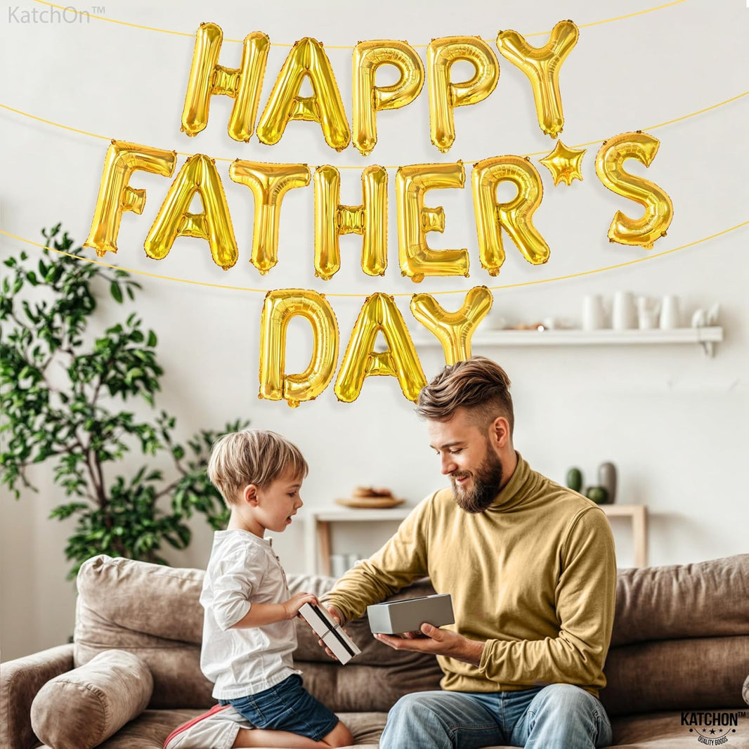 Katchon, Happy Fathers Day Balloon – 16-inch | Happy Fathers Day Banner For Fathers Day Decorations | Fathers Day Sign For Father's Day Decorations | Photo Booth Backdrop
