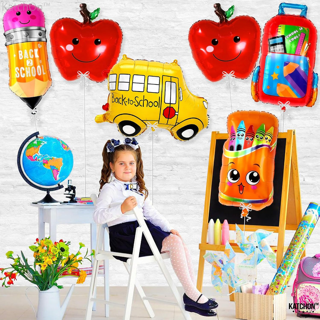 KatchOn Back to School Balloons Set – Pack of 6, Classroom Decor