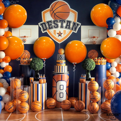 KatchOn, Orange Foil Balloons - Big, 22 Inch, Pack of 6 | 4D Foil Metallic Balloon for Thanksgiving Decorations | Mylar Balloons for Basketball Party, Birthday, Wedding, Carnival, Orange Party Decor