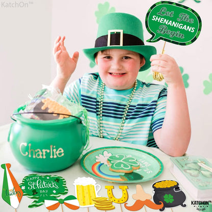 KatchOn, St Patricks Day Photo Props - Pack of 32 | St Patricks Day Photo Booth Props | St Pattys Day Selfie Props | St Patricks Day Decorations | St Patricks Photo Props for Shamrock Decorations