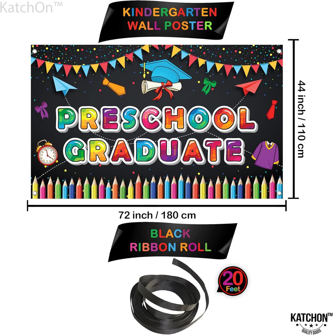 KatchOn, Preschool Graduation Banner - 72x44 Inch | Preschool Graduation Decorations 2026 | Kindergarten Grad Decoration | Congratulations Graduate Banner | Congrats Grad | Grad Party