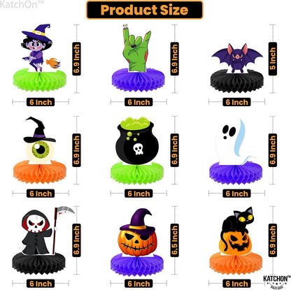 KatchOn Halloween Honeycomb Centerpieces, Pack of 9
