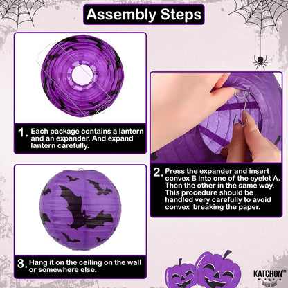 KatchOn Halloween Hanging Paper Lanterns Set, Pack of 15