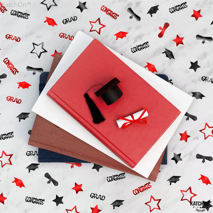 KatchOn, Graduation Confetti 2024 - Pack of 1300 | Grad Confetti 2024, Red and Black Graduation Decorations Class of 2024 | Graduation Centerpieces for Tables 2024 | Graduation Party Decorations 2024