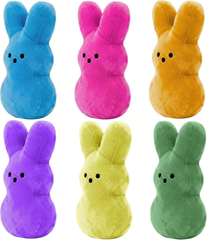 KatchOn, Easter Bunny Plush Toys - 6 Pcs Animal Bunny Stuffed Dolls | Easter Basket Stuffers | Soft Plush Bunny Decorations | Perfect Easter Party Favors or Easter Gifts for Easter Decor