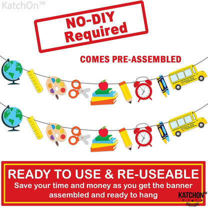 KatchOn Pre Strung Back To School Banner 10 Feet Back To School Decorations