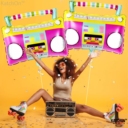 KatchOn, Large Boombox Balloon Set - 22 Inch | 90s Balloons for 90s Party Decorations, Disco Party Decorations | 80s Balloons, Boom Box Balloons for Roller Skate Party Decorations | Boombox Balloons